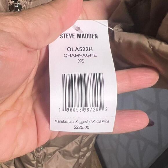 Steve-madden Women's Champagne Gold Puffer Coat XS NWT - Picture 3 of 8